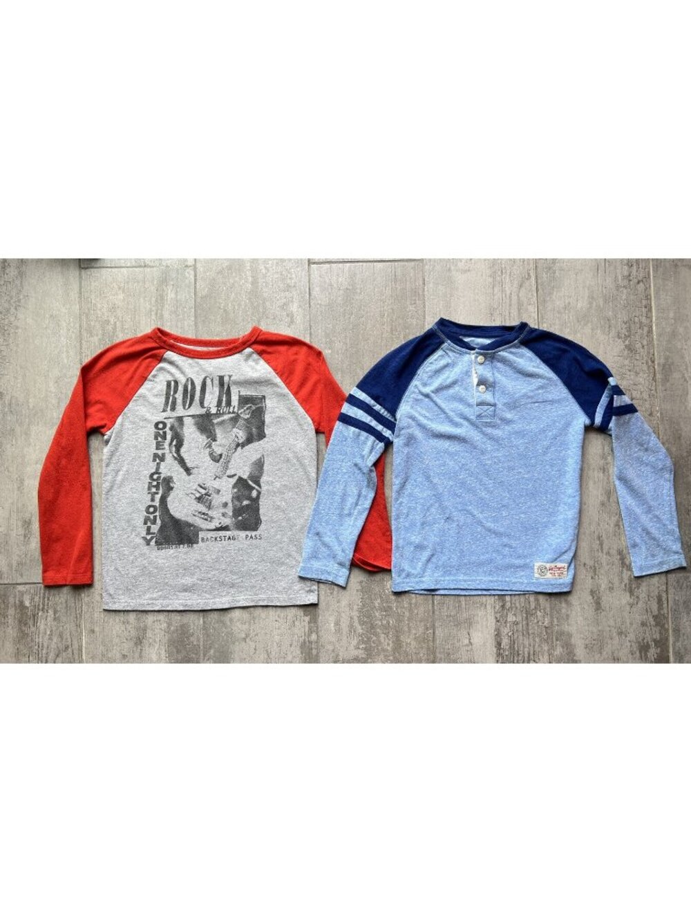 GAP KIDS Long Sleeve Set Lot of 2 Casual Everyday Shirt Top Henley Graphic S 6-7